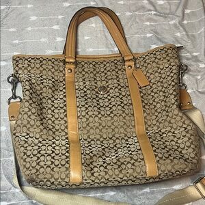 Coach Early 2000’s Tan and Brown Signature Tote